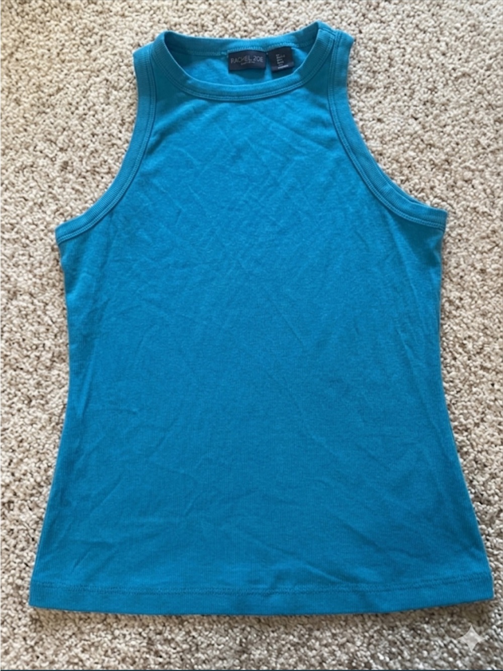 Rachel Zoe Teal Sleeveless Ribbed Tank
